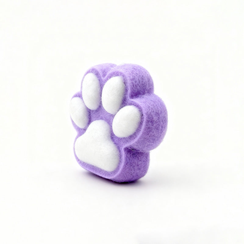 100g Flocked Purple-White Paw Squishy BAMSQUISHY