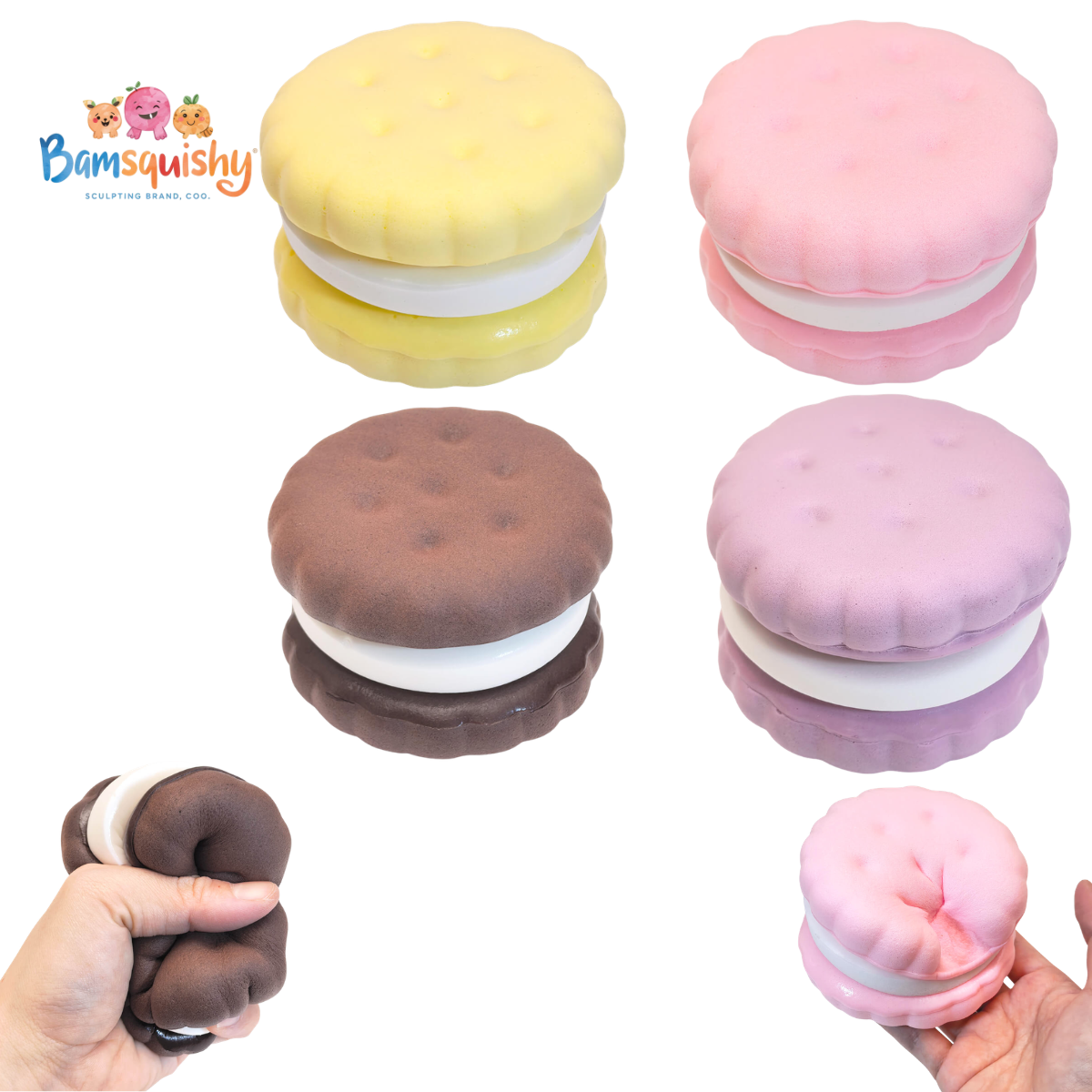 Sandwich Cookie Squishy – Soft Slow Rising Stress Relief Fidget Toy BAMSQUISHY