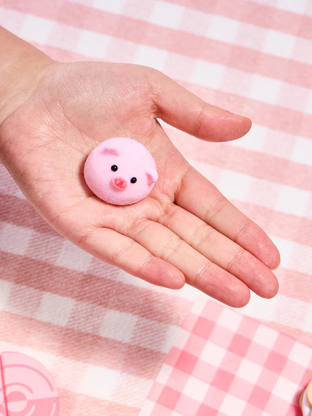 15g Flocked Mini Pink Pig Ball Taba Squishy BAMSQUISHY