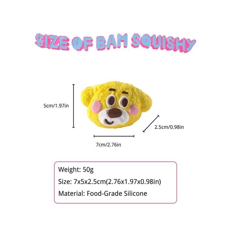 Cute Dog Head Biscuit Bam Squishy Dokee Boom BAMSQUISHY
