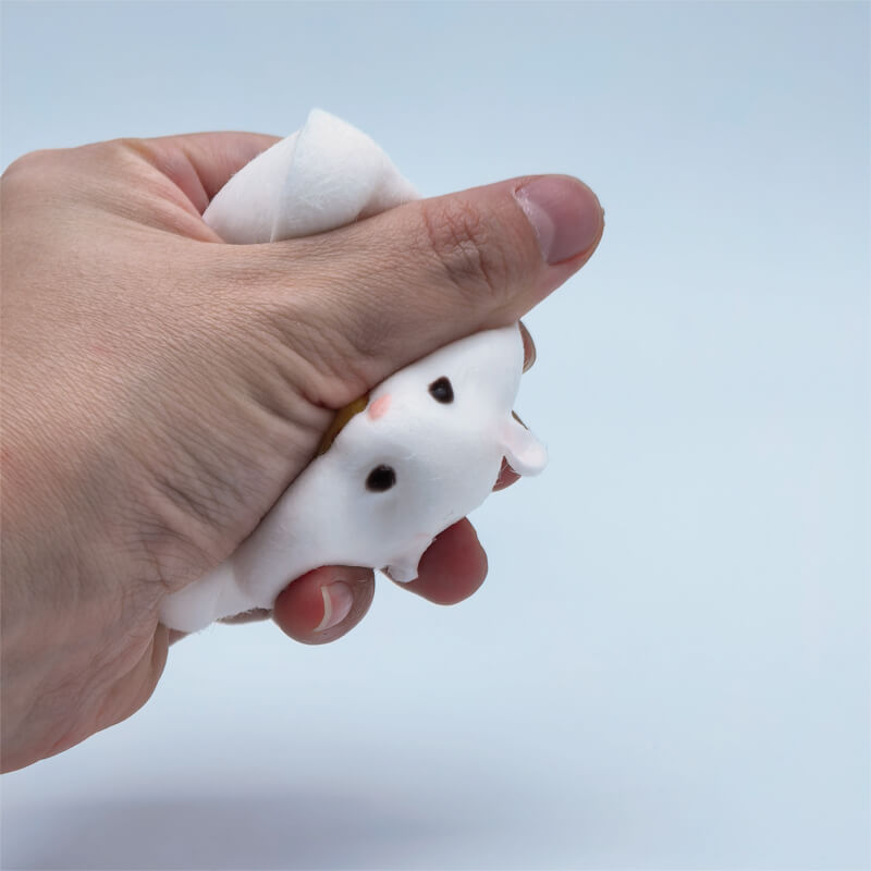 Flocked White Hamster Taba Squishy BAMSQUISHY