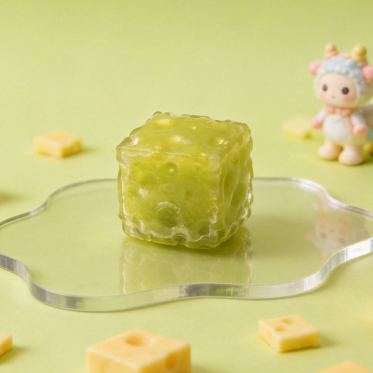 Mini Frosted Grape Cheese Cube Fidget Toy BAMSQUISHY