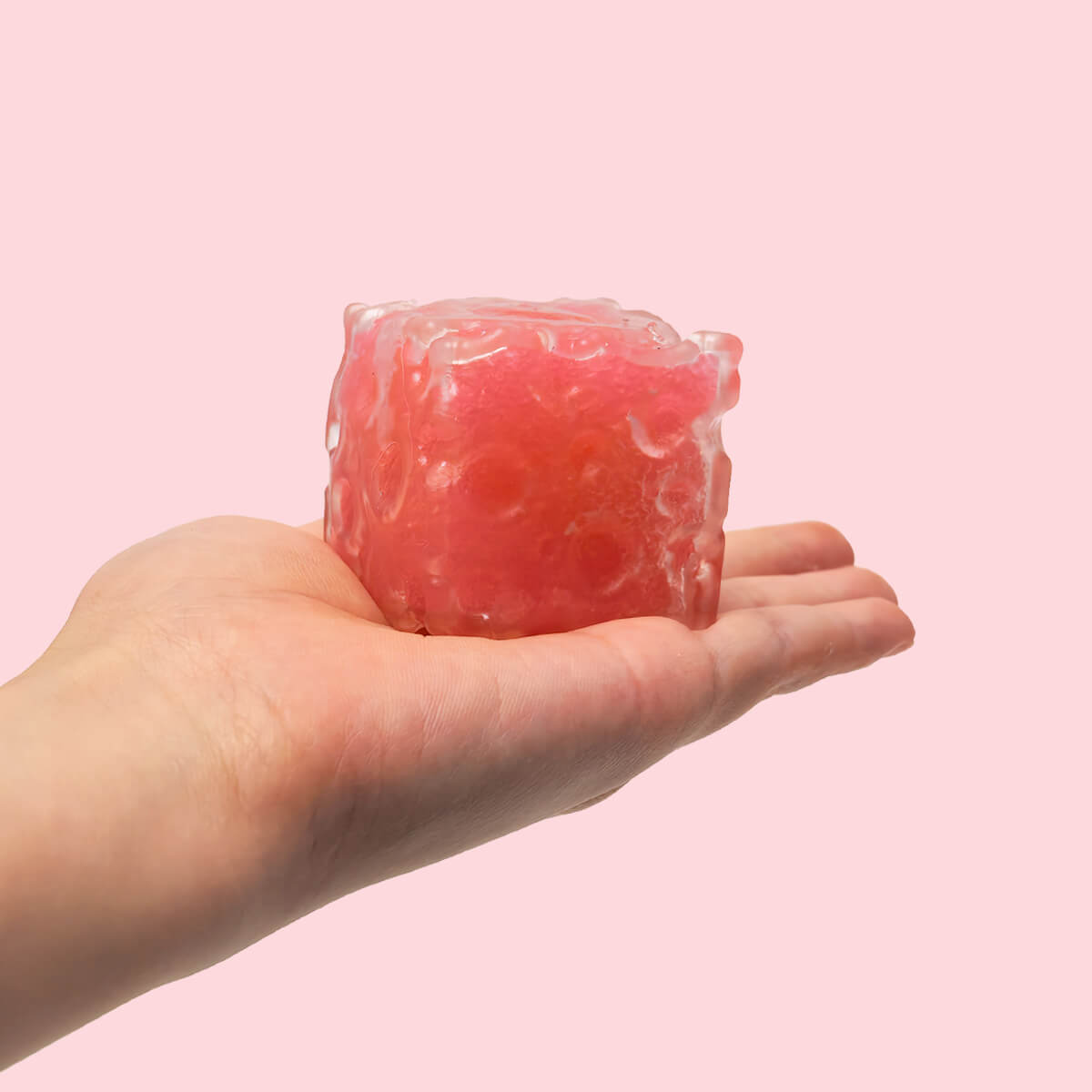 Mini Frosted Strawberry Cheese Cube Fidget Toy BAMSQUISHY