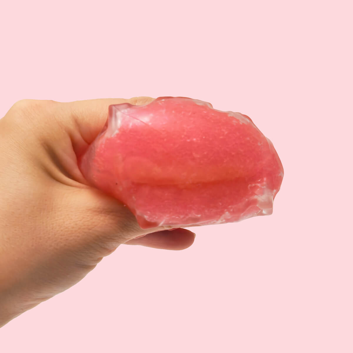 Mini Frosted Strawberry Cheese Cube Fidget Toy BAMSQUISHY