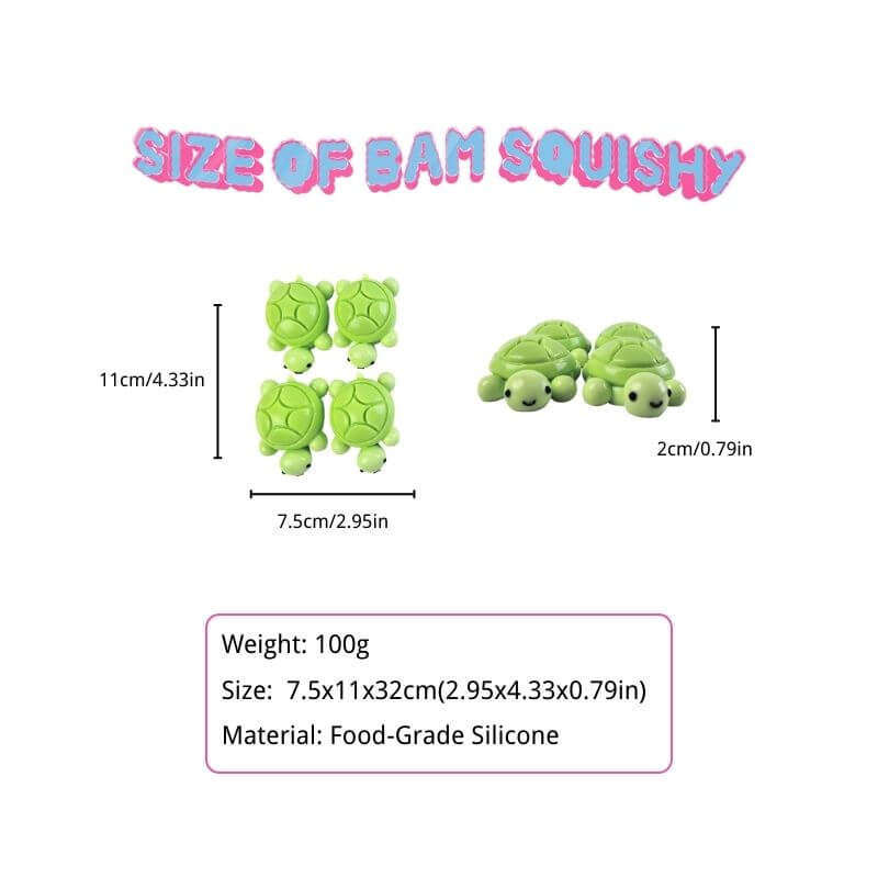 4pcs Small Turtles bundle Bam Squishy - BAMSQUISHY