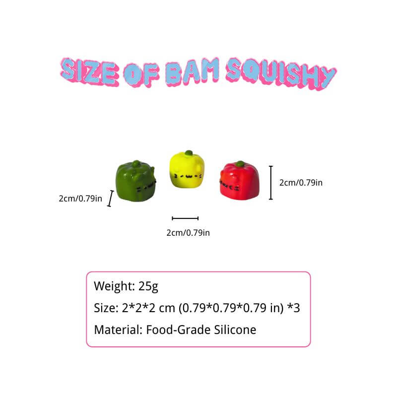 3pcs Mini Bell Peppers Bundle Bam Squishy BAMSQUISHY